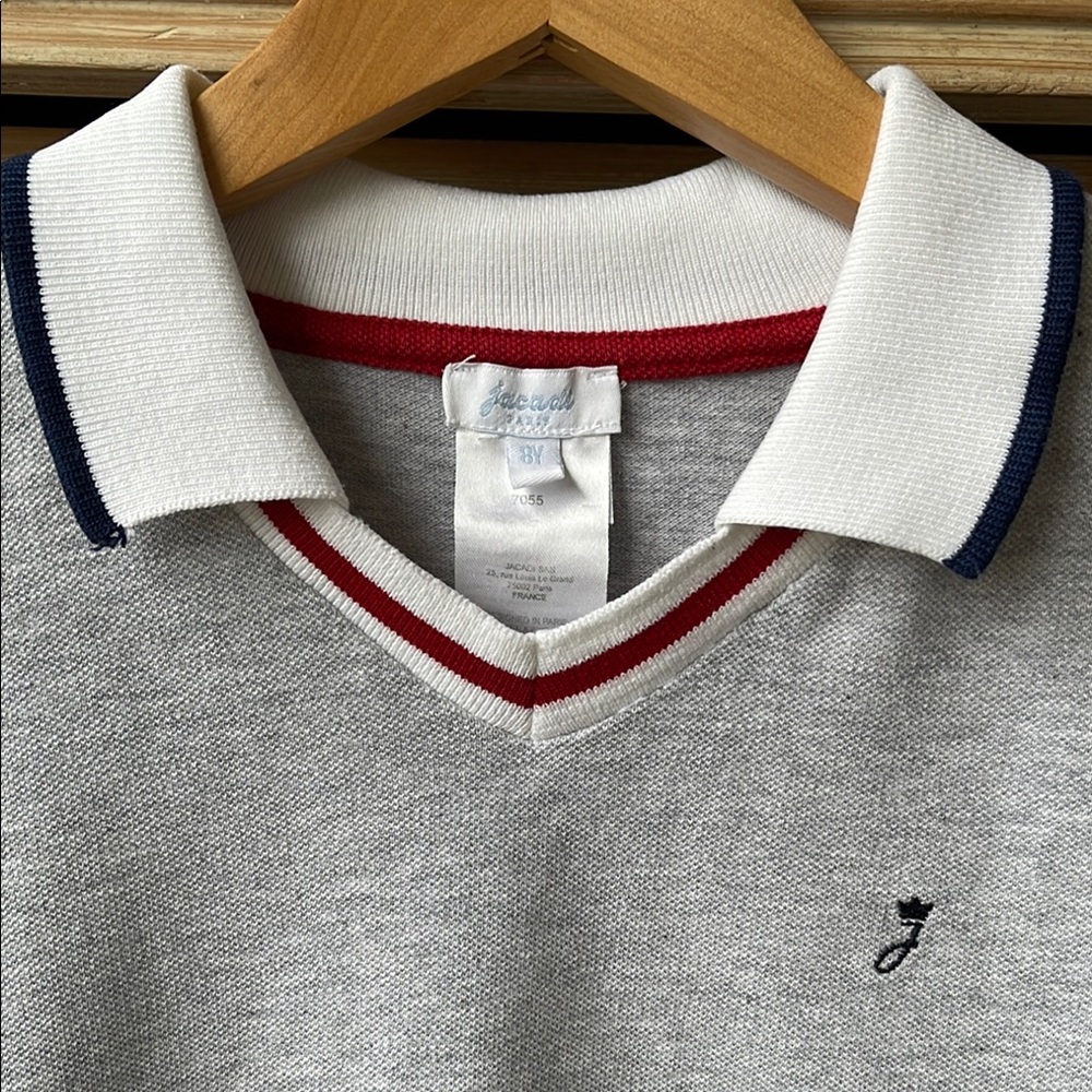 Jacadi Gray and White Polo Shirt with Classic Design - Picture 6 of 12